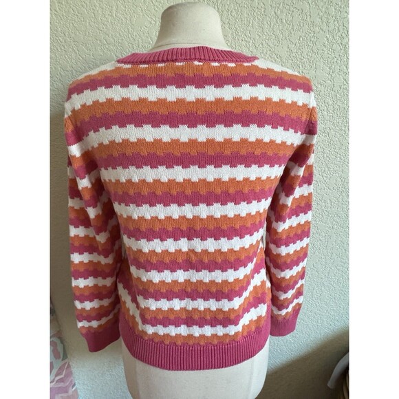 Womens Colorblock Rainbow Striped Knit Pullover Sweater Size 34 Cozy Soft Boho - Picture 3 of 9